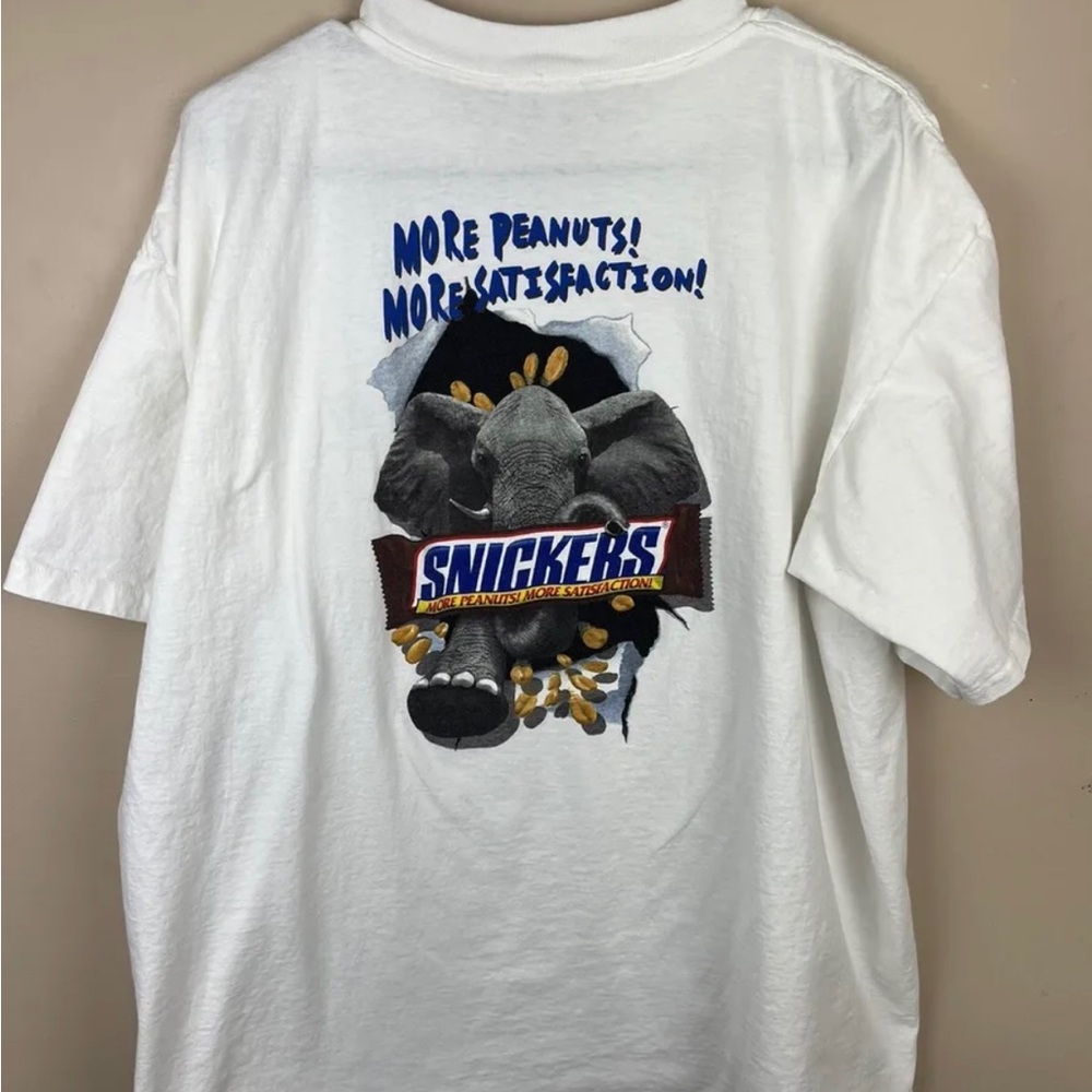 Vintage Snickers Promo Candy TShirt XL Elephant More Peanuts More Satisfaction